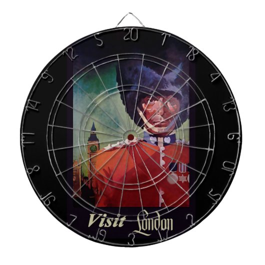 London Poster Dart Board Dartbord (Voorkant)