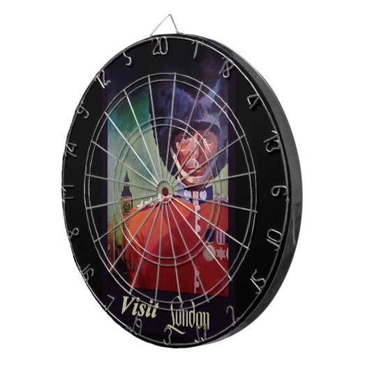 London Poster Dart Board Dartbord (Voorkant Rechts)