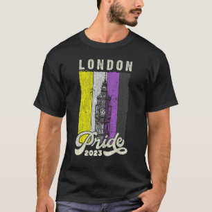London Pride 2023 Big Ben Nonbinary Pride Flag T-shirt