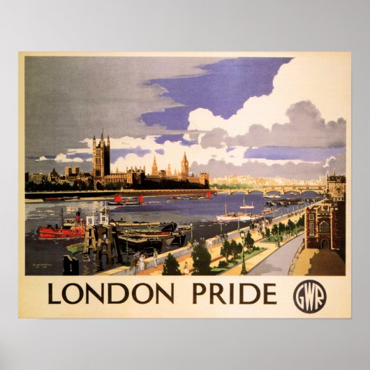 LONDON PRIDE GWR Great Western Railways Old Rail Poster (Voorkant)