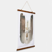 London print hangend wandkleed (Gebogen)