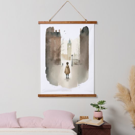London print hangend wandkleed (Slaapkamer)