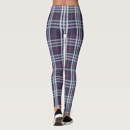 London Pset Checked Navy Blue Leggings (Achterkant)