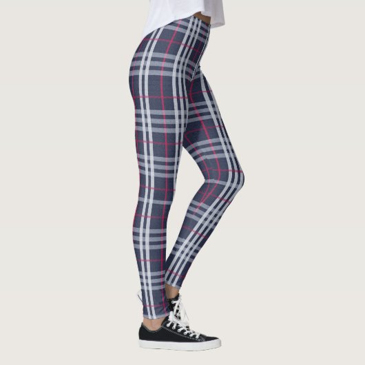 London Pset Checked Navy Blue Leggings (Rechts)