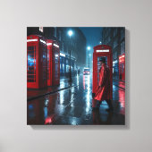 London Rain and Red Coats Canvas Afdruk (Voorkant)