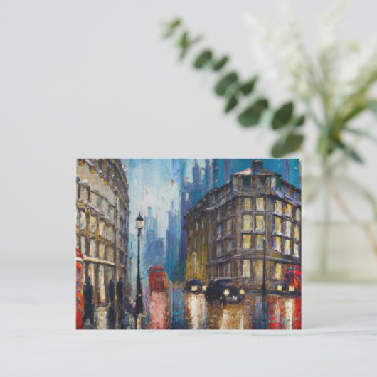 London Rain Briefkaart (Staand voorkant)