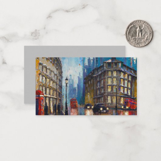 London Rain Notitiekaartje (Voorkant / Achterkant in situ)