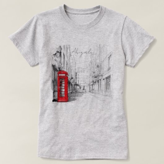 London Red Booth Artistic No Underbase T-shirt (Design voorkant)
