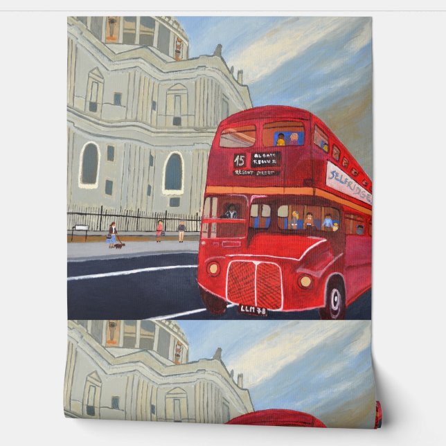 London Red Bus achtergronden Behang (Afrollen)