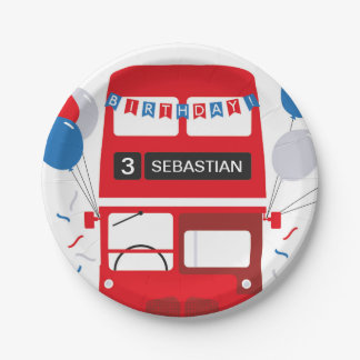 London Red Bus Birthday - Bord op gepersonaliseerd