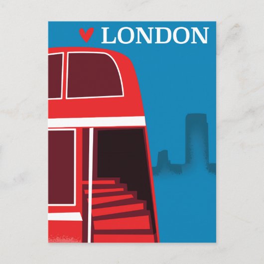London Red Bus Briefkaart (Voorkant)