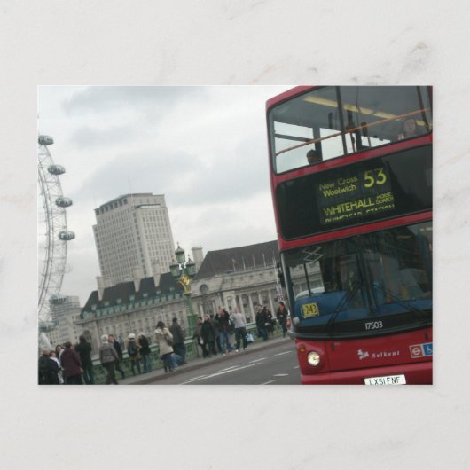 London Red Bus Briefkaart (Voorkant)