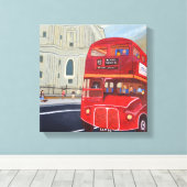 London Red Bus Canvas Print (Insitu (Houten vloer))