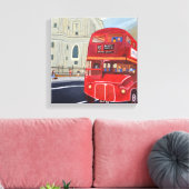 London Red Bus Canvas Print (Insitu (Woonkamer))