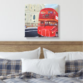 London Red Bus Canvas Print (Insitu (Slaapkamer))