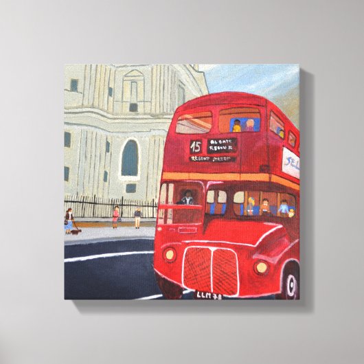 London Red Bus Canvas Print (Voorkant)