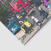 London red bus comic cartoon street UK Tissuepapier (Detail)