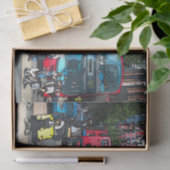 London red bus comic cartoon street UK Tissuepapier (Geschenk)