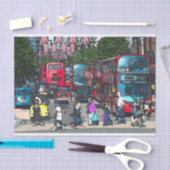London red bus comic cartoon street UK Tissuepapier (Craft)