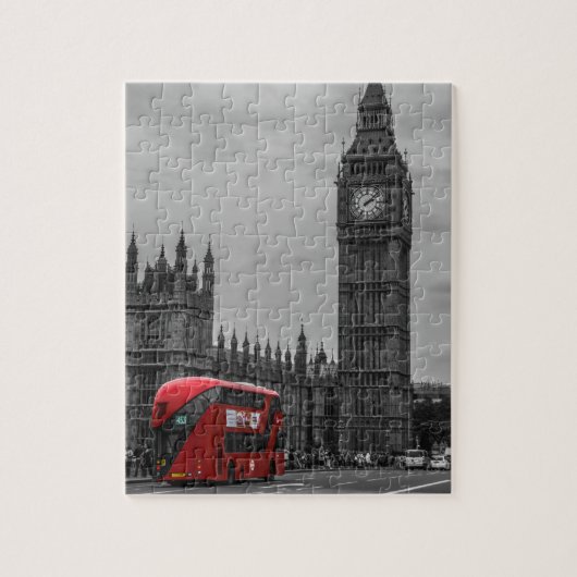 London Red Bus en Big Ben Art Travel Legpuzzel (Verticaal)