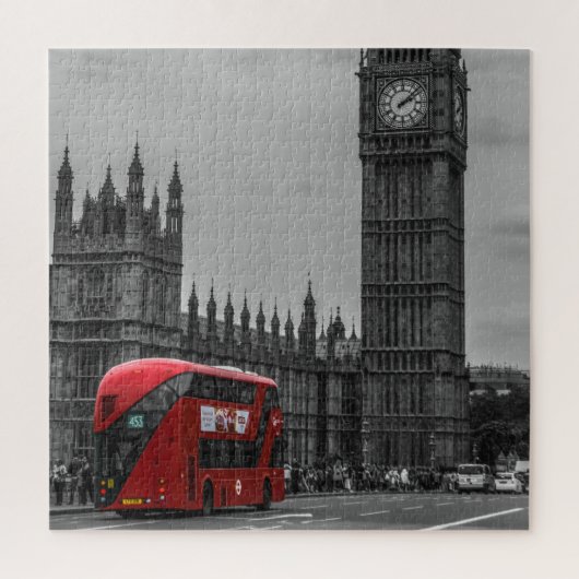 London Red Bus en Big Ben Art Travel Legpuzzel (Verticaal)