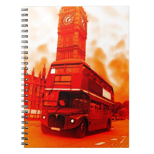 London Red Bus en de Big Ben Notitieboek (Voorkant)