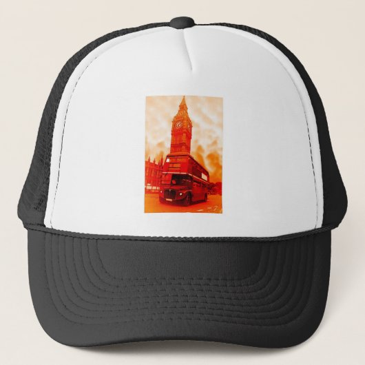 London Red Bus en de Big Ben Trucker Pet (Voorkant)