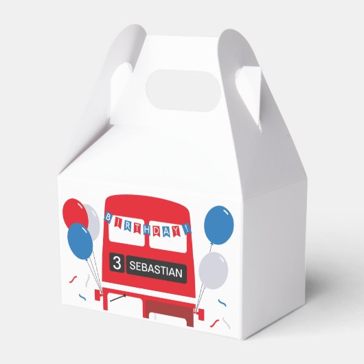 London Red Bus gepersonaliseerde gunst box Bedankdoosjes (Voorkant Zijde)
