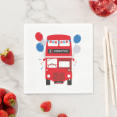 London Red Bus gepersonaliseerde verjaardagspapier Servetten (Insitu)