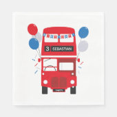 London Red Bus gepersonaliseerde verjaardagspapier Servetten (Voorkant)