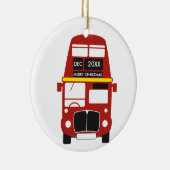 London Red Bus kerstversiering Keramisch Ornament (Rechts)