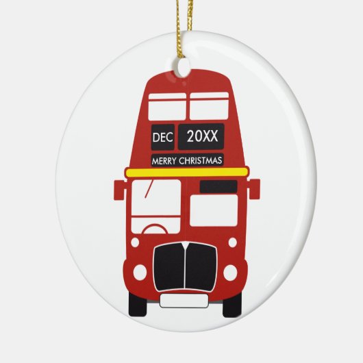 London Red Bus kerstversiering Keramisch Ornament (Links)