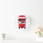 London Red Bus Personalized Clock Ronde Klok (Huis)