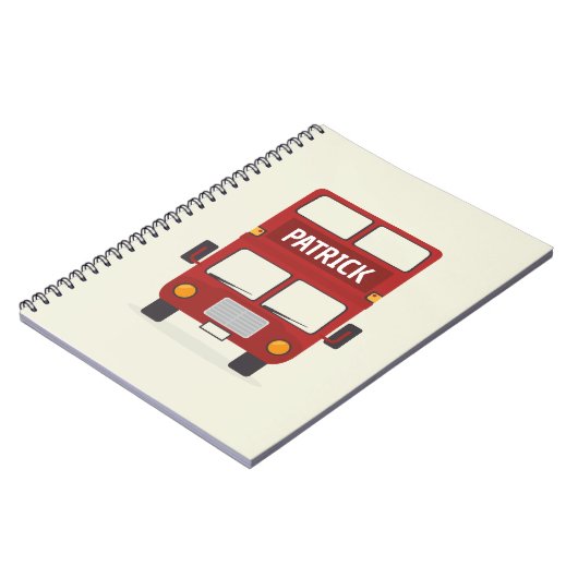 London Red Bus Personalized Notitieboek (Linkerzijde)