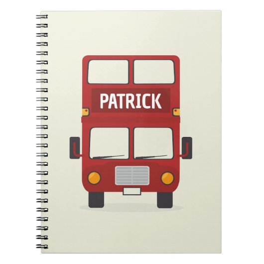 London Red Bus Personalized Notitieboek (Voorkant)