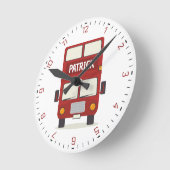 London Red Bus Personalized Ronde Klok (Hoek)