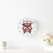 London Red Bus Personalized Ronde Klok (Huis)