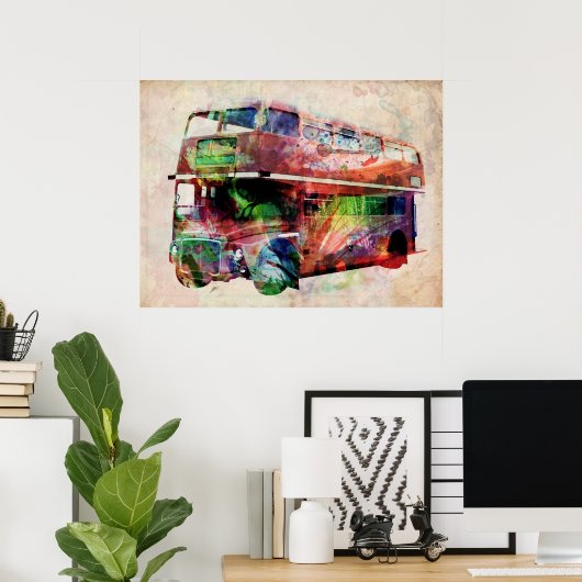 London Red Bus Poster (Thuiskantoor)