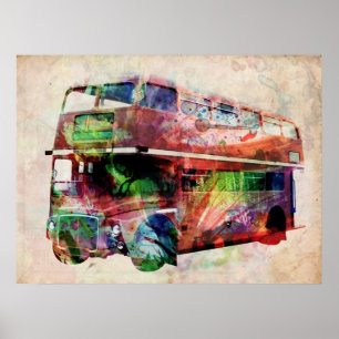 London Red Bus Poster