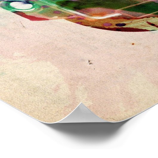 London Red Bus Poster (Hoek)