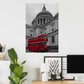 London Red Bus Poster (Thuiskantoor)