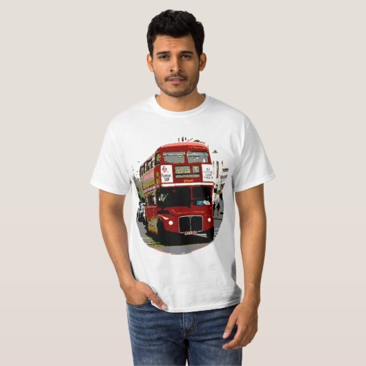 London Red Bus Routemaster Buses T-shirt (Voorkant volledig)