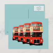 London Red Double-Decker Buses Briefkaart (Voorkant / Achterkant)