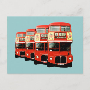 London Red Double-Decker Buses Briefkaart