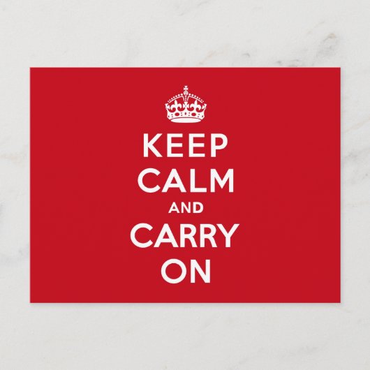 London Red Keep Calm en Carry on Briefkaart (Voorkant)