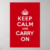 London Red Keep Calm en Carry on Poster (Voorkant)