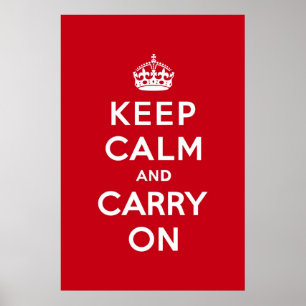 London Red Keep Calm en Carry on Poster