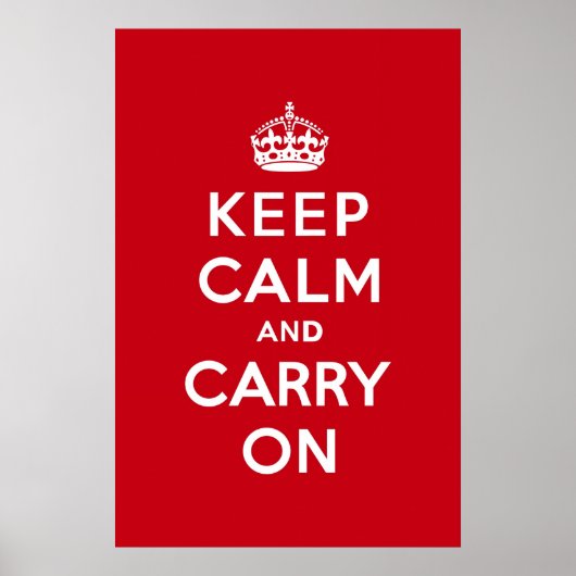 London Red Keep Calm en Carry on Poster (Voorkant)