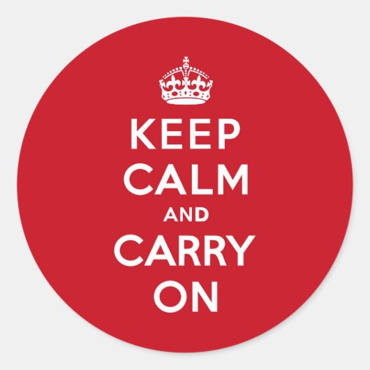 London Red Keep Calm en Carry on Ronde Sticker (Voorkant)
