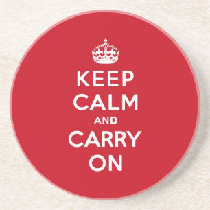 London Red Keep Calm en Carry on Zandsteen Onderzetter